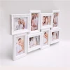 Wholesale wall-mounted decorating embossed pattern plastic photo frame with eight openings