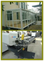 Window door machine/Plastic profile two head cutting saw for window/China Plastic window frame making machine (LSJ-3500)