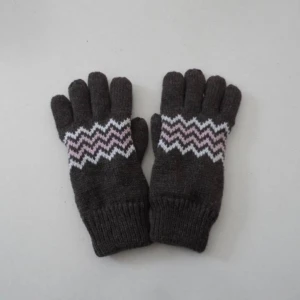Winter hand mittens acrylic daily life usage jacquard style knit gloves