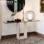 WISEMAX FURNITURE Modern nordic living room furniture side table glass and marble combination console table