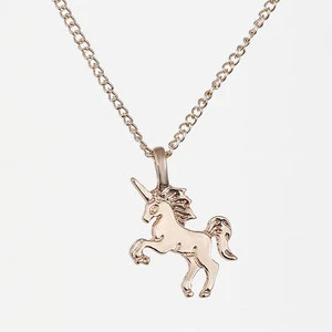 Women Fashion Jewelry Life Is Magical Mini Unicorn Pendant Magic Statement Necklace