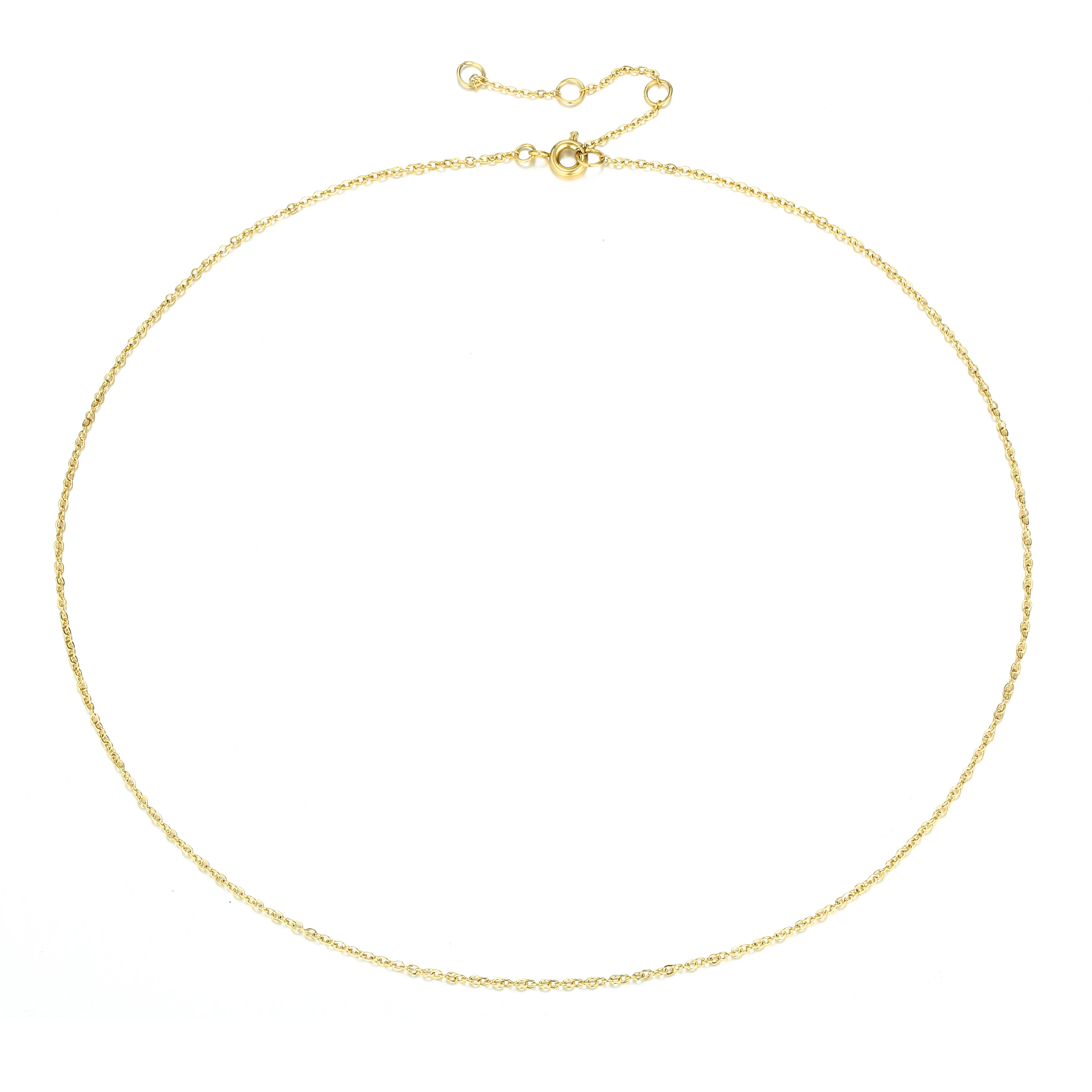 Women Female Fashion Neck Chain Designs Stainless Steel Gold Thin Chain Choker Necklace YX15471