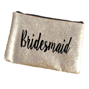 Women Gold Glitter Bridesmaid Clutch Bag For Evening Wedding