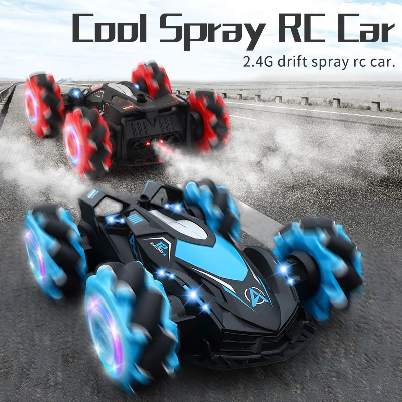 YDJIA D885 2.4G Drift Spray Remote Control Stunt 1/14 4WD One Key Cool Spray with Light and Music RC Car