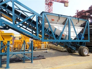 YHZS60 60m3/h mobile mini portable concrete batching plant with low price