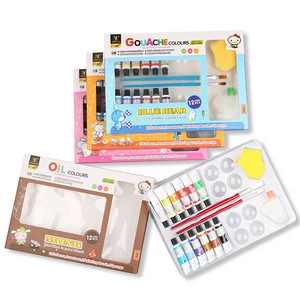 Yipinxuan 12 Colors 12ml Aluminum Tubes Gouache Acrylic Watercolor and Oil Painting Set With Free Gifts