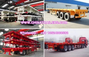 ChinaTrailers 2 Axle 40ft Flatbed Container High Bed Semi Trailer For Sale