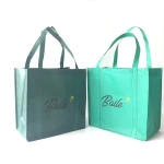 OEM Sustainable Promotional Green Color Wine Grocery Non Woven Shopping Bag