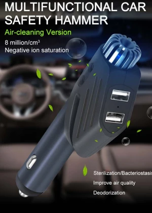 Multi-function Car tool-charger, hammer, humidity