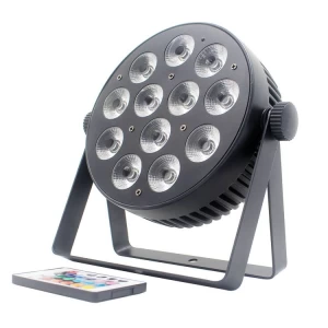 fanless stage lights 12x12w rgbwauv 6in1 small wedding mini led flat par lights with IR remote control