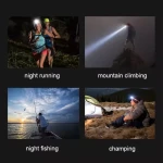 Strong Outdoor Wide Range LED Mining Lightweight Waterproof Super Bright USB Rechargeable Headlamp for Camping Hunting