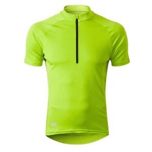 INBIKE Men's Cycling Jersey Moisture Wicking Short Sleeve Riding Biking Shirts for Men Zipper Pockets
