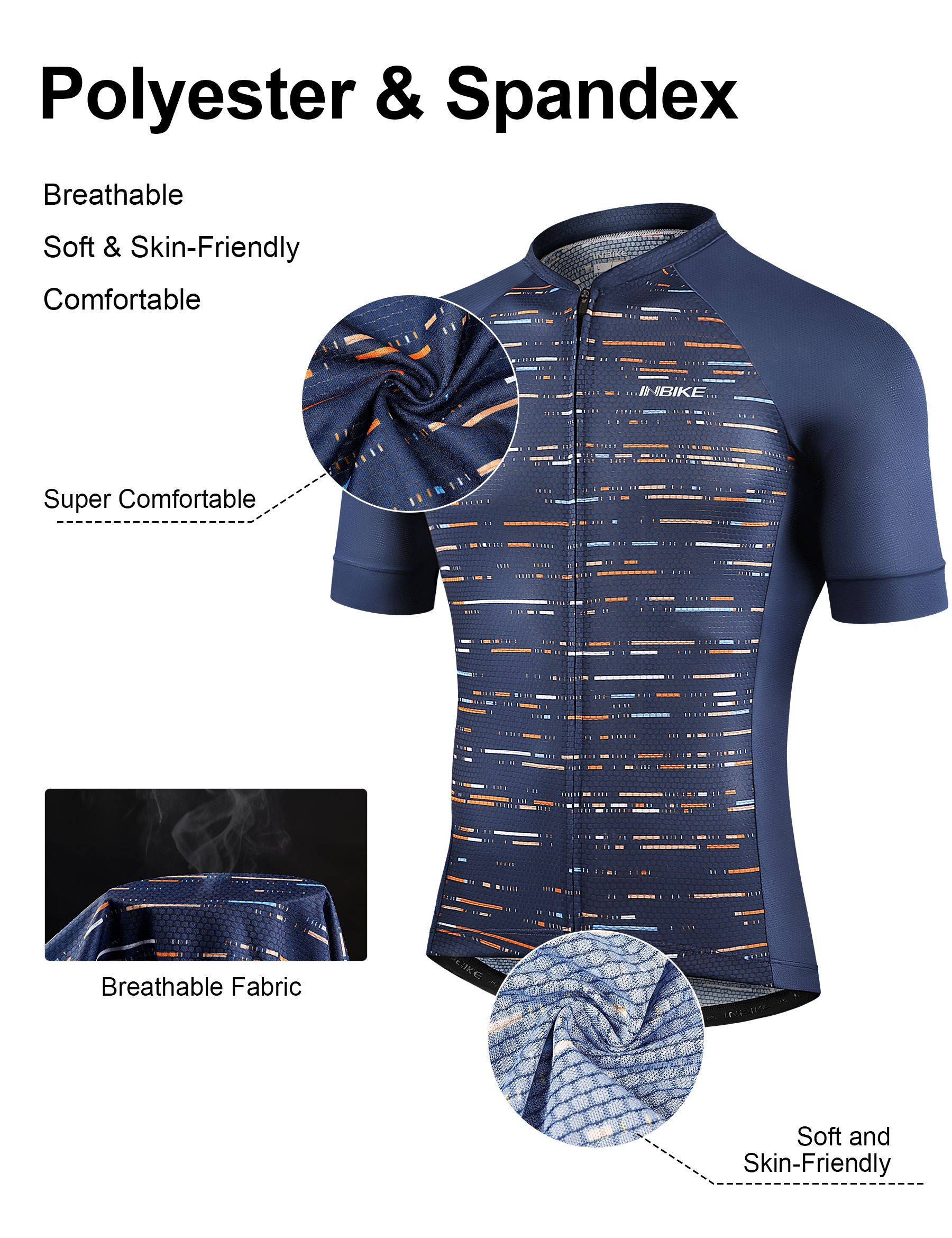 Buy Inbike Mens Cycling Jersey 3 Rear Pockets Moisture Wicking Short ...