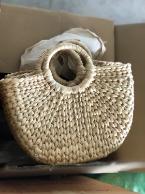 Hand-woven water hyacinth bags