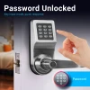 Passcode Key Card Metal Smart Door Lock Silver/Gold