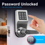 Passcode Key Card Metal Smart Door Lock Silver/Gold