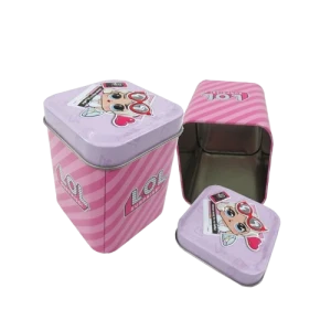 Wholesale Customize Cute Pattern Square Airtight Metal Tin Canister Printing Tin Box Tea Coffee Cookie Gift Packing Box