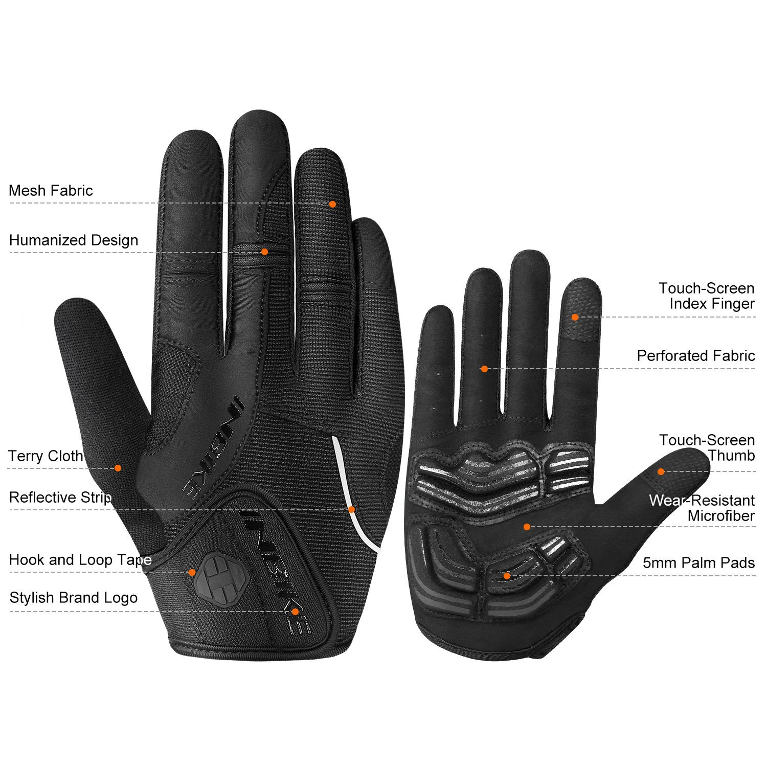 Buy Inbike Touch Screen Bike Gloves Full Finger Gel Padded Bicycle
