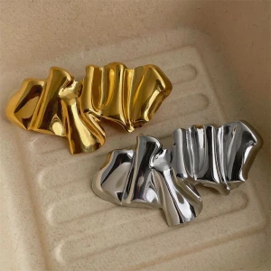 Fashion Jewelry Metal Irregular Geometric Shape Brooch Big Large Shape Stainless Steel Brooches Pin For Clothing
