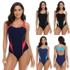 Racing swimsuit woman Matching color one-piece briefs tight professional training competition swimsuit woman Lead Time: