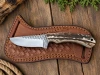 Hand made cowboy skinner knife farrier Rasp steel with stag antler handle