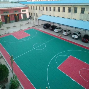 20x 25 ft Outdoor Half Court Basketball Playground Floor for Backyard Basketball Court