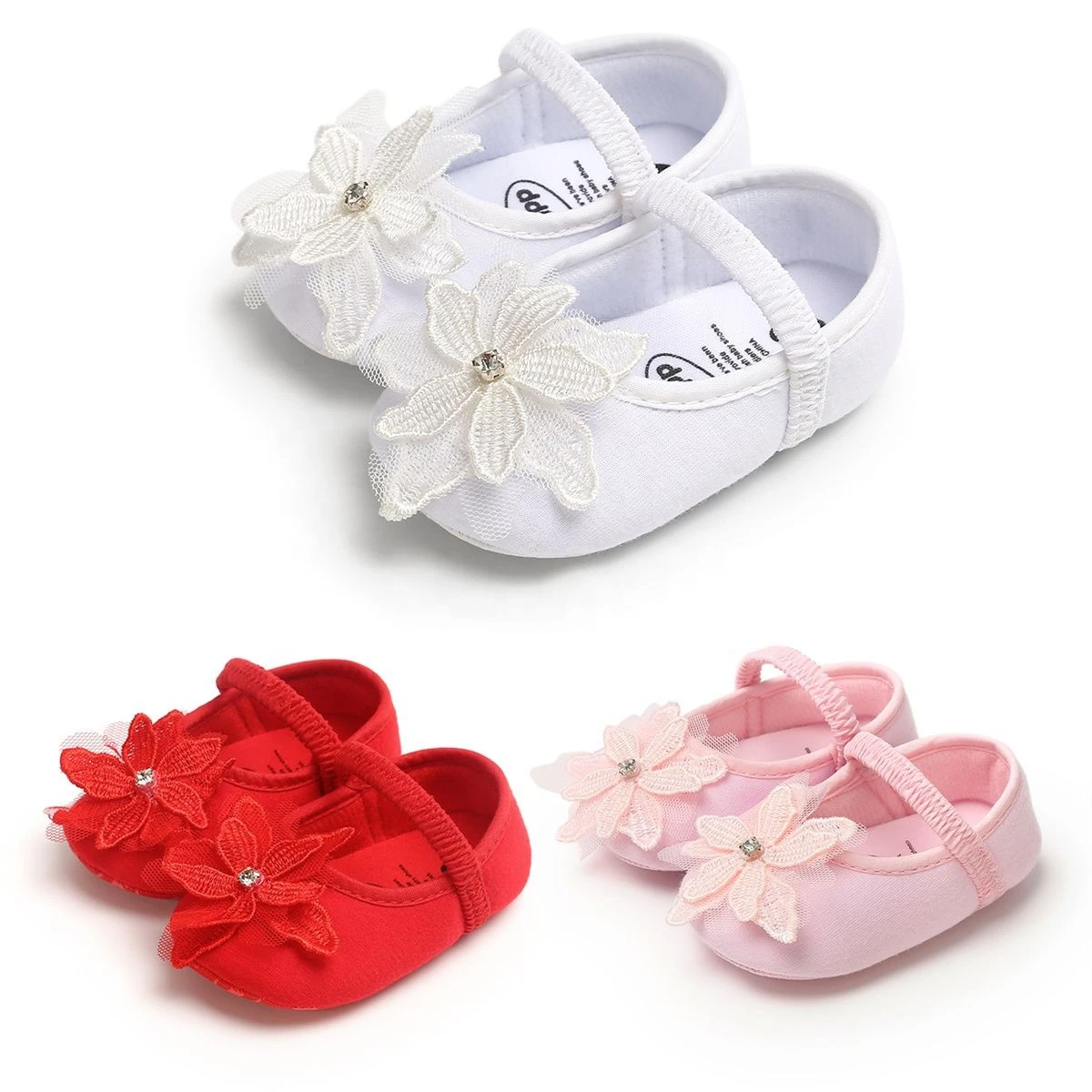 Flower Rhinestone Baby Girl Shoes