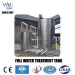 Water treatment full procession package with coagulation filtration sedimentation and disinfection