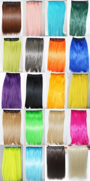 55Cm single color 5 clips in synthetic hair extension 100g-120g matt fiber 10pcs/lot