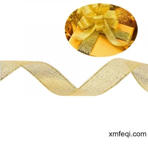 Metallic craft ribbon in shimmering gold and silver for gift wrap