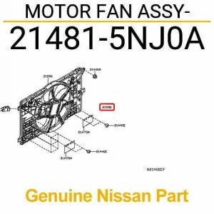 214815NJ0A Genuine Nissan MOTOR FAN ASSY 21481-5NJ0A