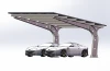 Grid-Tied Solar Steel Parking Carport for 3 Cars mounting structure