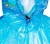 Waterproof White/Blue Disposable Hooded PE Plastic Raincoat