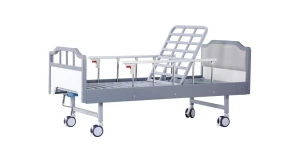 Home-style wooden manual single-crank nursing bed