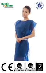 Dark Blue/Green Disposable PP Patient Gown Without Sleeves