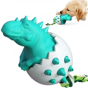 2021 New Multi-function Dog TPR Rubber Steering  Eco Friendly Dinosaur Egg Pet Dog Toy Chew