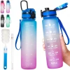 1000ml BPA Free Tritan Portable Plastic Sports Water Bottle Botellas De Agua 32ozfFrosted Fitness Water Bottle With Time Marker