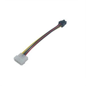 100PCS/LOT 4 Pin Molex IDE to 6 Pin PCI-E Graphic Card Power Supply Cable Adapter PC Video Card 17cm
