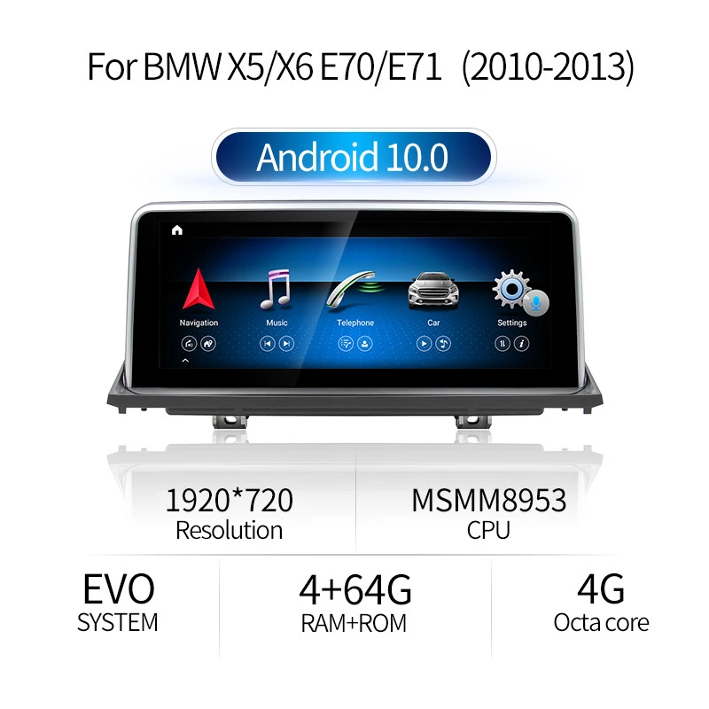 10.25inch car stereo player WIFI BT GPS multimedia for BMW X5 X6 E70 E71 2010 2011 2012 2013