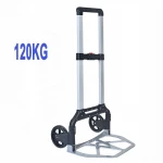 120KG Capacity Hand Aluminum Folding Two Wheel Luggage Cart Hand Trolley