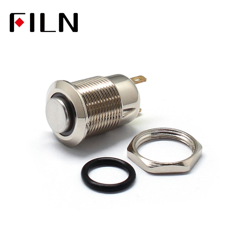 12mm 12V LED Momentary 2 Pins 4 Pins 1NO Latching Brass Nickel Plated anti vandal High Actuator Mini Metal Push Button Switch