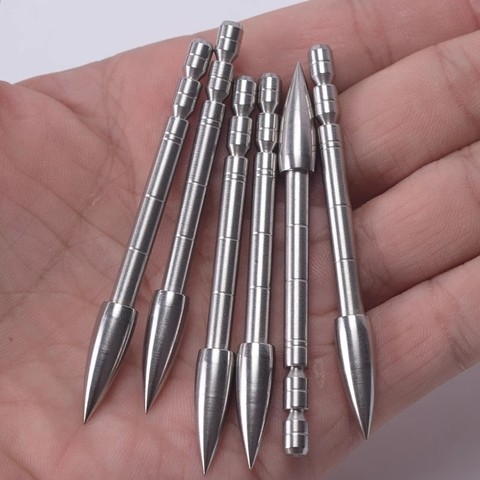12pcs Archery 80 100 120 150 Grain Stainless Steel Arrow Head Target Point ID 4.2 mm OD 5.6mm Carbon Shaft Bow Hunting