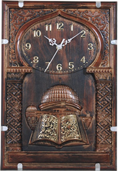 13inch muslim prayer time islamic azan 3D dial rectangle plastic quartz wall clock