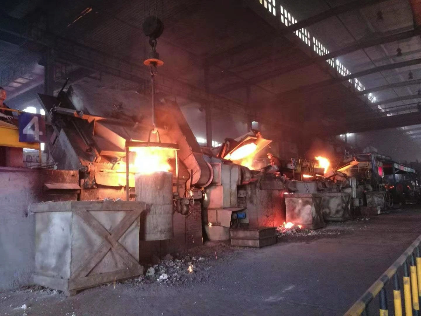 1.5 ton steel melting induction furnace