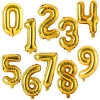 16&#39;&#39; 32&#39;&#39; 40&#39;&#39; Number Balloons New Year Helium Foil Balloon Gold Silver Pink Blue Digit balloons for Birthday Party Wedding