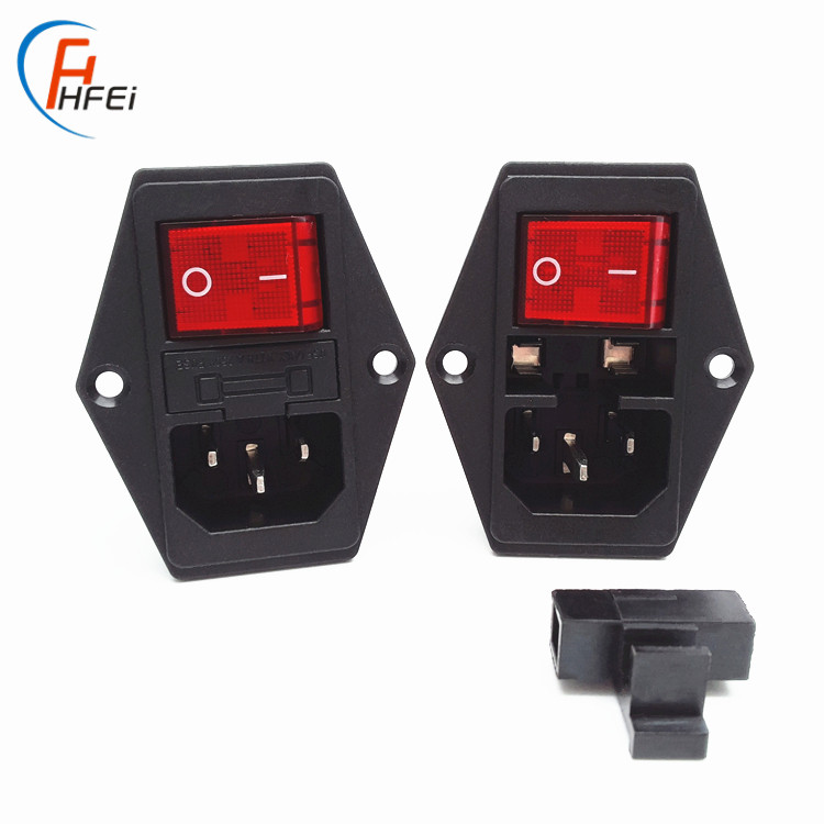 Buy 16a 250v Ac-01 Female Socket With Fuse And Switch Male Ac Power ...