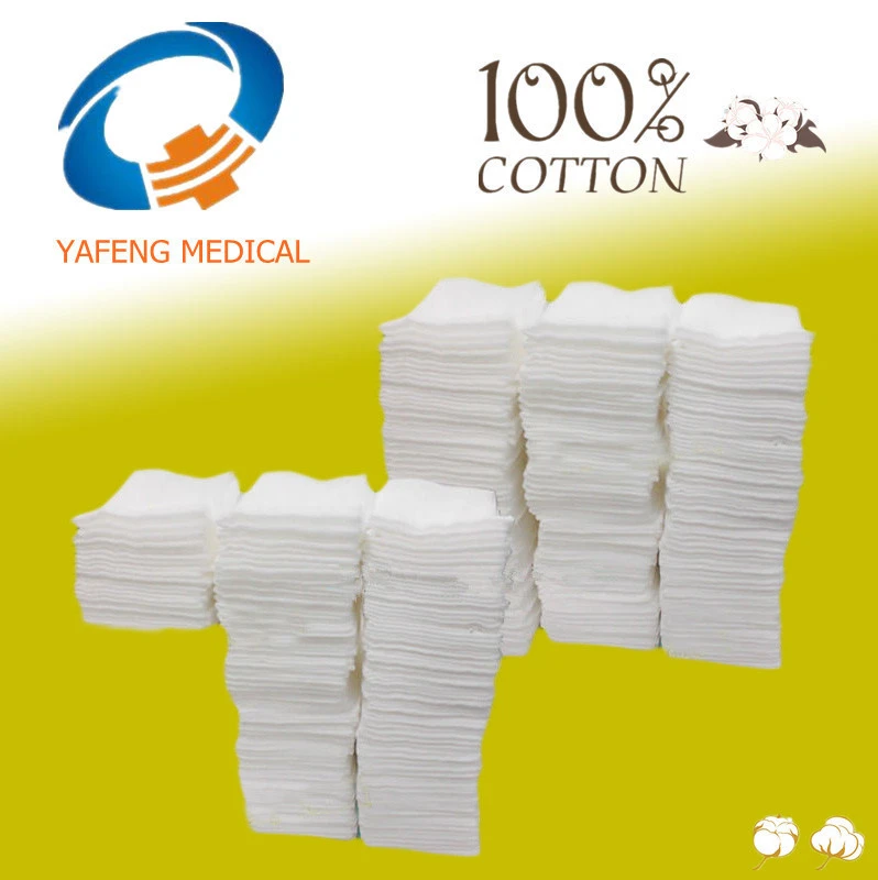 16ply raw cotton folding gauze for hospital