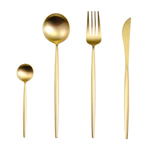 18/10 stainless steel knife fork spoon luxury wedding gold flatware