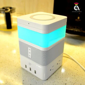 2017 top selling QI wireless charger+smart led bulb+BT speaker+Power strip All in one module Freecube