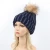 Import 2017/2018 Custom real fur pom pom winter hat with detachable pompom beanie 100 soft acrylic ribbed beanie tuque from China